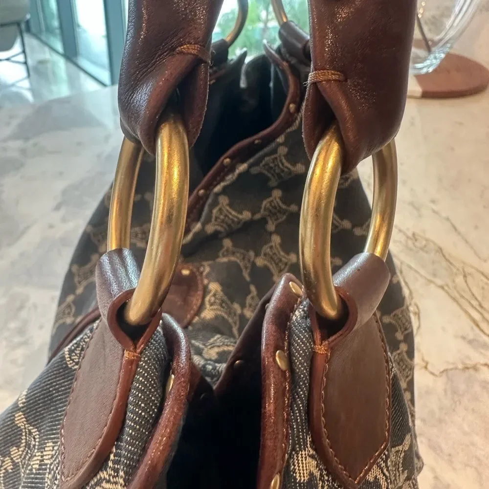 Celine Blue and Brown Monogram Tote